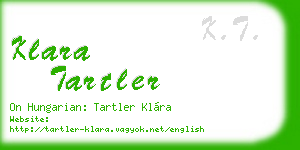 klara tartler business card
